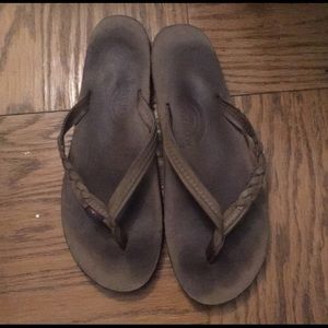 Rainbows Flip Flops braided strap Size large